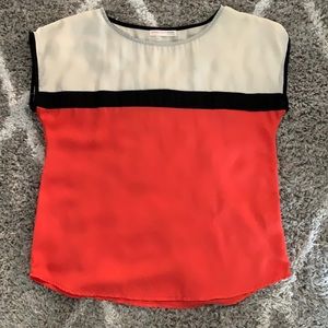 A'GACI Orange Black Off White Top